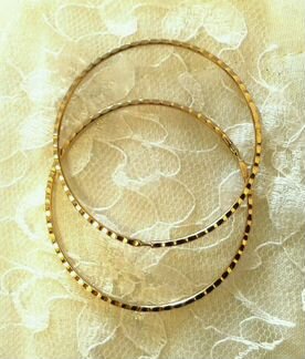 Серьги кольца, золотые 585