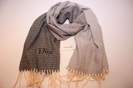 Шарф Dior двухцветный темный, шерсть 65 кашимир 3