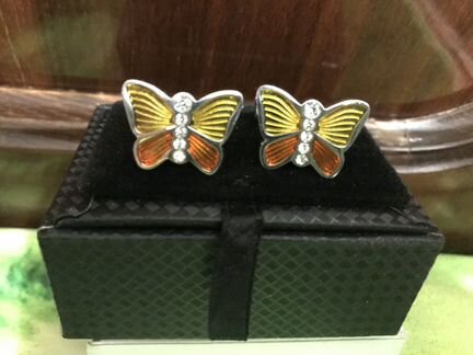 Запонки женские, бабочки