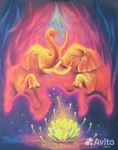 Картина 80х100 см флуоресцентные краски