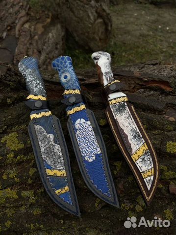 Нож оксидированый дамаск