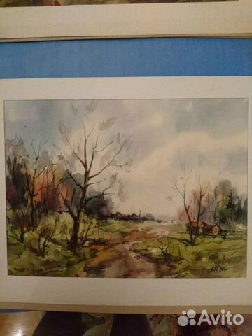Картина акварель 1990год