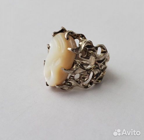 Кольцо авторское перламутр серебро 925