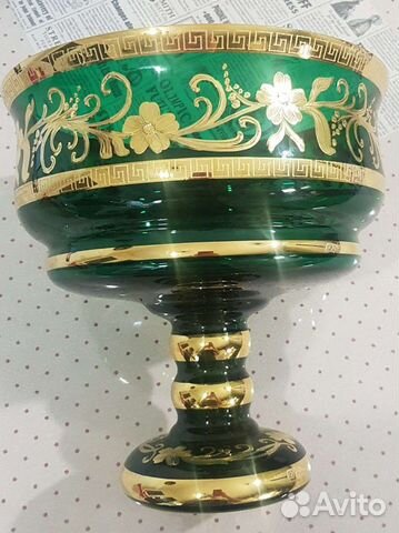 Фруктовница богемское стекло Чехия