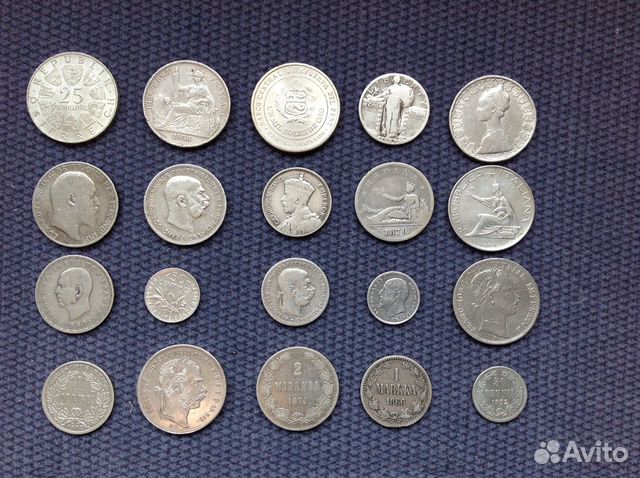 Монеты иностранные, серебро