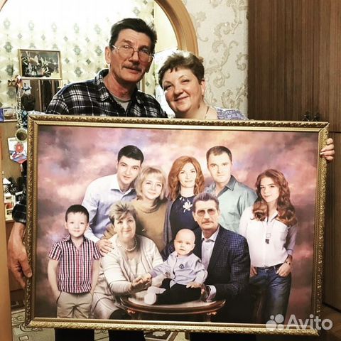 Портрет по фото на холсте