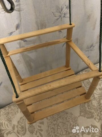 Качели детские подвесные деревянные