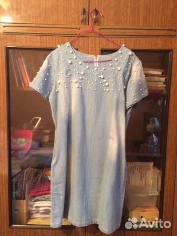 Джинсовое платье р.44 - 46 новое Джинсовое платье р.44 - 46 новое