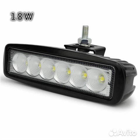 Светодиодная фара 18w 6 led свет рассеянный flood