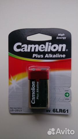 Щелочная батарейка крона Camelion 6LR61 Alkaline