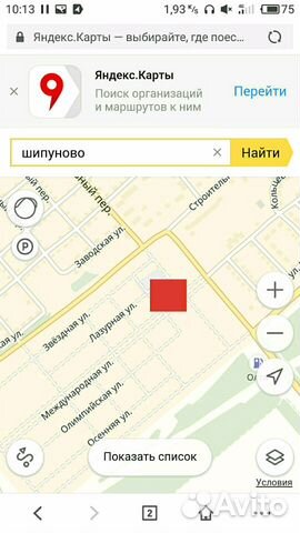 Шипуново гугл карта