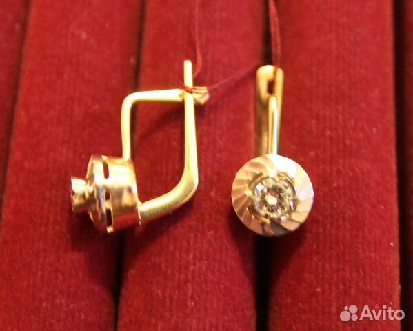 Серьги с бриллиантами 0,5 ct золото 585 со звездой