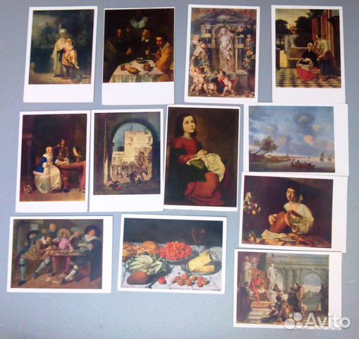 Открытки с репродукциями картин из Эрмитажа