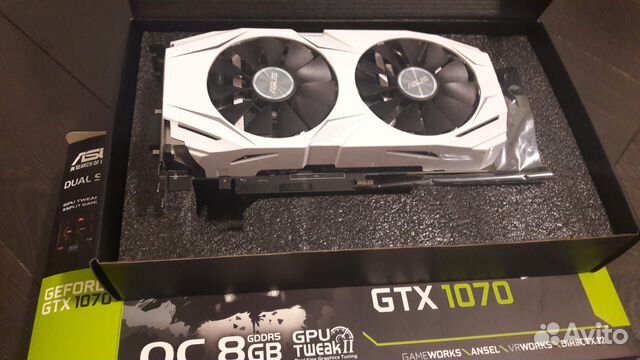 Видеокарта Asus dual GeForce GTX 1070 8Gb