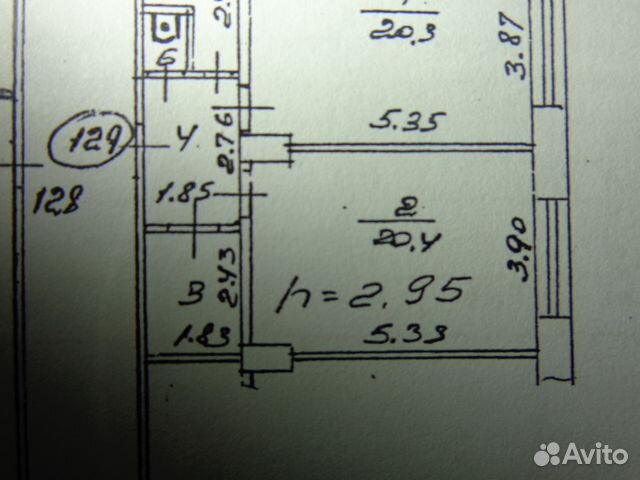 Комната 27 м² в 2-к, 4/4 эт.