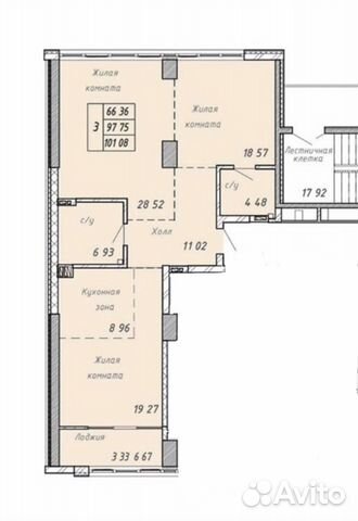 3-к квартира, 103 м², 6/24 эт. 3-к квартира, 103 м², 6/24 эт.
