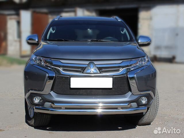 Защита переднего бампера двойная d-76+60 pajero SP