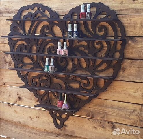 Полка для лаков Ажурное сердце