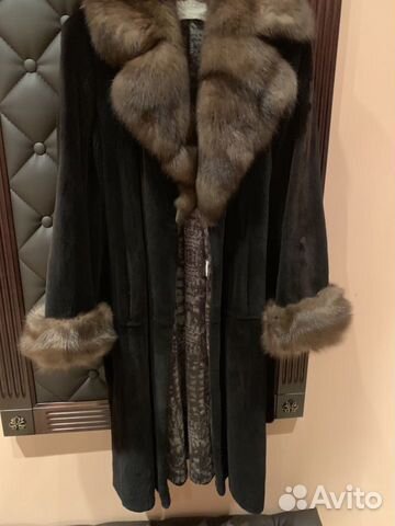 Шуба норковая с вставками из соболя
