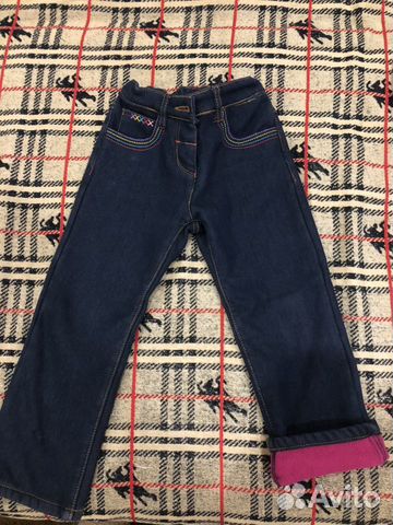 Детские джинсы, уни, утеплённые на флисе, состояни