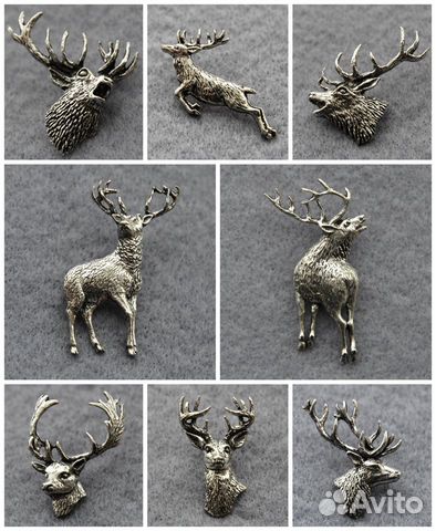Значки броши Олень Рог оленя Лань Изюбрь Охота