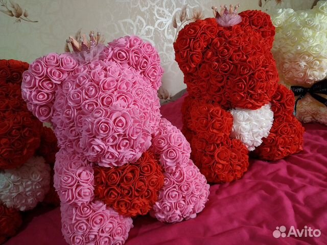 Мишка из роз 40 см