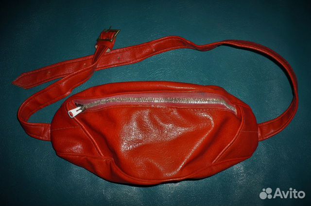 Красная поясная спортивная сумка СССР 70-х годов