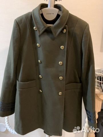 Шинель пальто шерстяное Zara XL