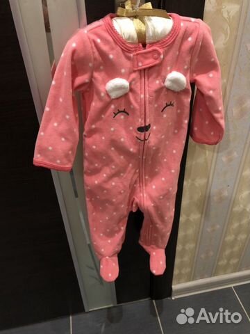 Комбинезон, слип флисовый Carter’s на девочку 9м