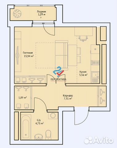 1-к квартира, 36.7 м², 7/25 эт. 1-к квартира, 36.7 м², 7/25 эт.