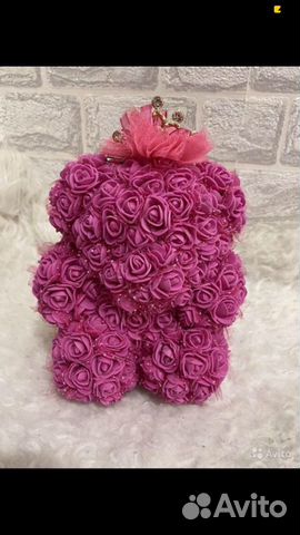 Мишка из роз 25 см