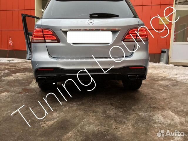 Диффузор с насадками Mercedes GLE 166 черные Диффузор с насадками Mercedes GLE 166 черные