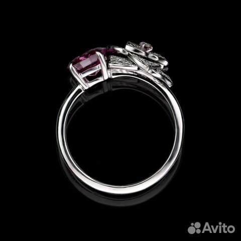Кольцо бел.зол. розовым сапфир.2,45ct, брил.0,35ct