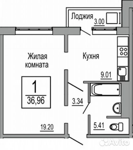 1-к квартира, 36.9 м², 7/16 эт.