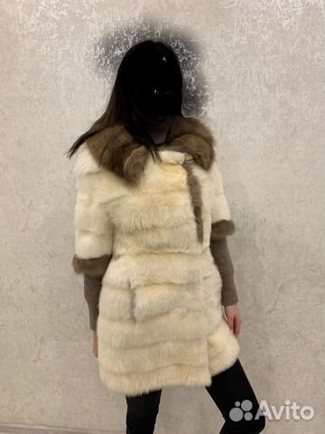 Шуба норковая с воротником из соболя