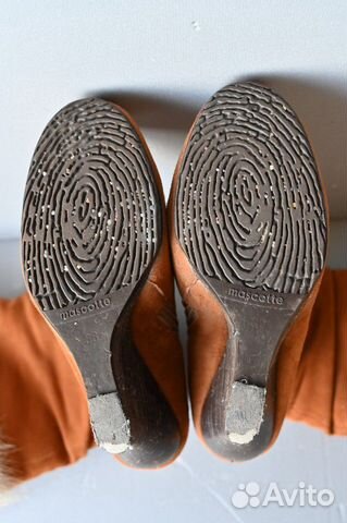 Сапоги зимние Mascotte рыжие замша мех