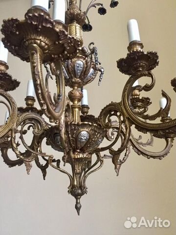 Антикварная бронзовая люстра Антикварная бронзовая люстра