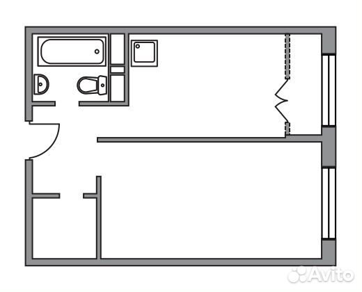 1-к квартира, 37.7 м², 1/9 эт.