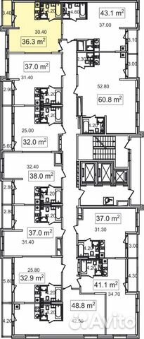 1-к квартира, 36.3 м², 5/26 эт.