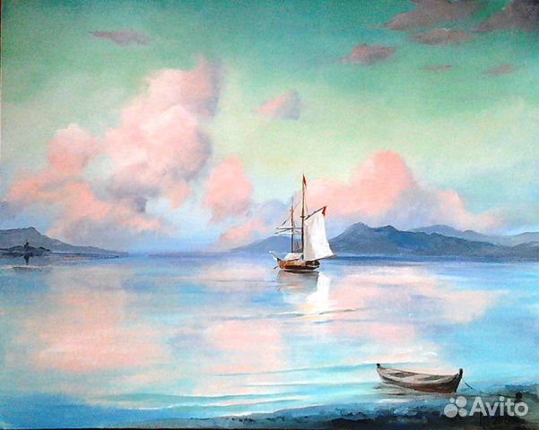 Картина «Тихая гавань» 40х50 холст на картоне Картина «Тихая гавань» 40х50 холст на картоне