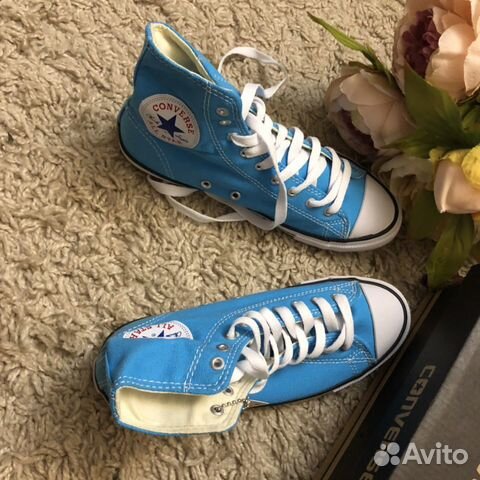 Кеды высокие голубые стильные converse 38 размер Кеды высокие голубые стильные converse 38 размер