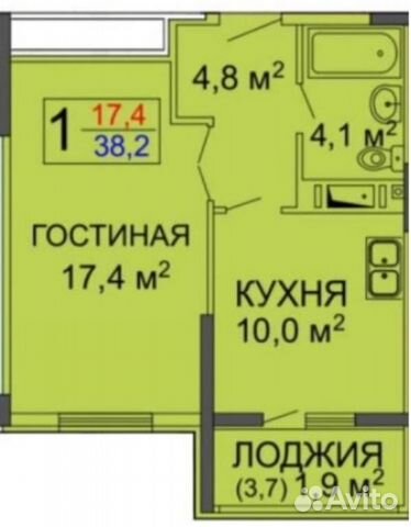1-к квартира, 40 м², 5/14 эт.