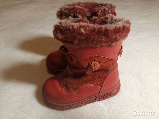 Зимние сапожки из нат. кожи и меха. Стелька 15 см