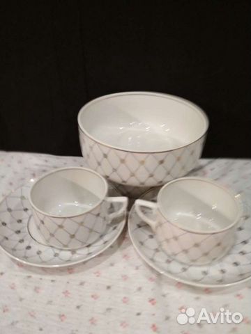 Чайный сервиз Песочное 57г и посуда винтаж