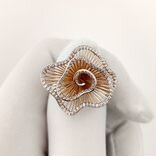 Золотое кольцо с цирконами Цветок ростзолото 2283