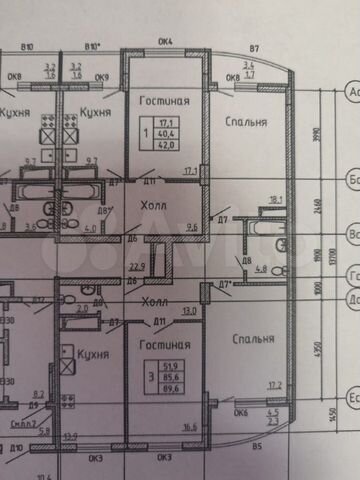 3-к. квартира, 89,6 м², 8/17 эт.