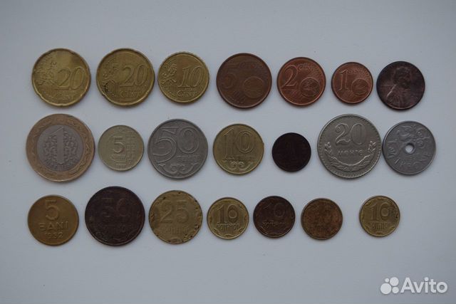 Иностранные монеты.евроценты и другие