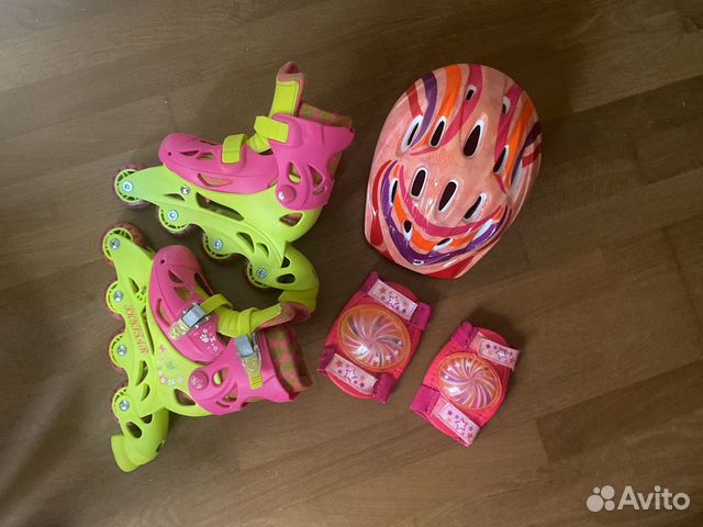 Ролики детские 29-32 размер, шлем, защита