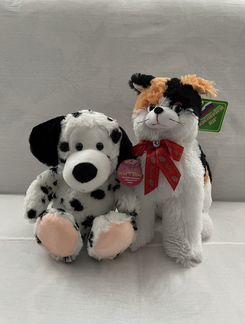 Мягкие игрушки кот и пёс