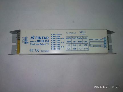Электронный пускорегулирующий аппарат fintar 236